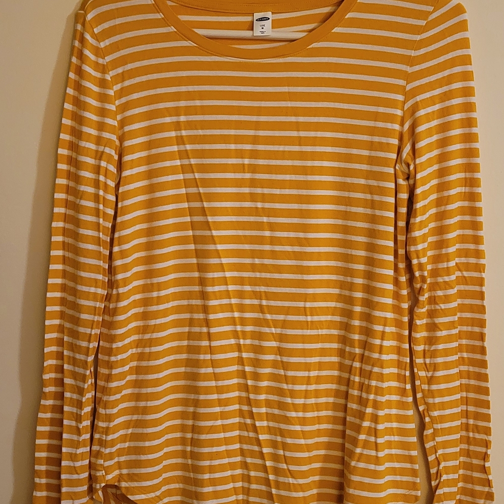 Yellow Striped Long Sleeve Tee